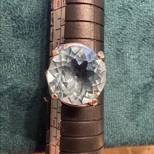 Light Blue Crystal Ring - sterling silver new size 8